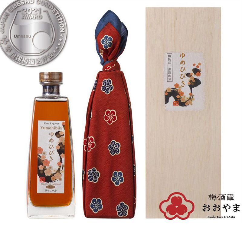 梅酒 樽仕込 高級梅酒 ゆめひびき 500ml 桐箱 風呂敷包み 鶯宿梅 熟成