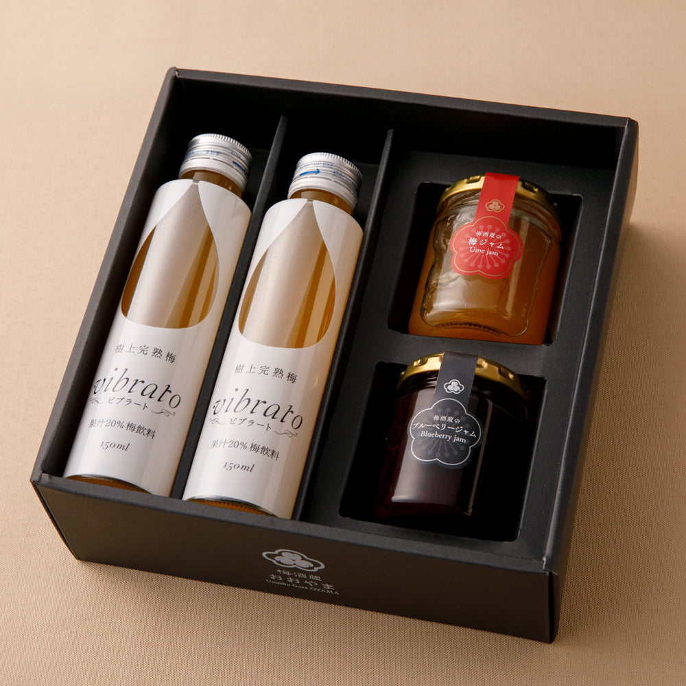 ビブラート 150ml×2本 梅酒蔵の梅ジャム 120g 梅酒蔵のブルーベリージャム 120g ギフト箱入り ギフト プレゼント
