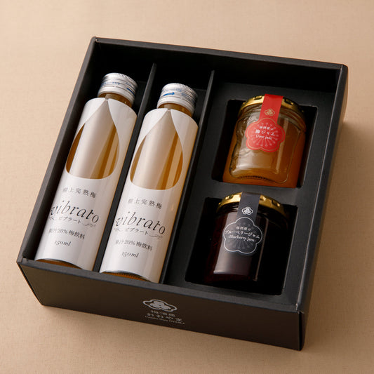 ビブラート 150ml×2本 梅酒蔵の梅ジャム 120g 梅酒蔵のブルーベリージャム 120g ギフト箱入り ギフト プレゼント
