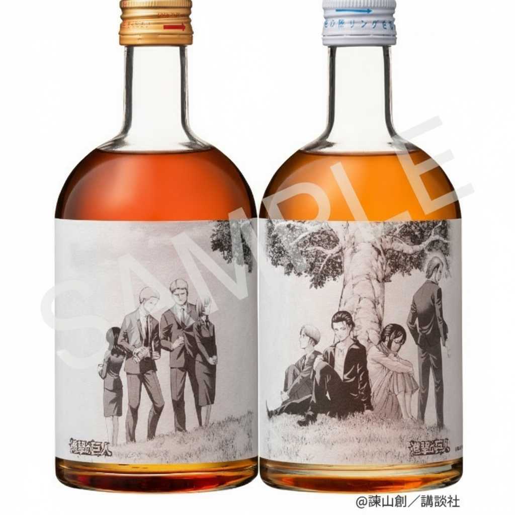 【新発売】描き下ろし原画ラベル（第二弾）進撃の巨人梅酒  500m×2本 特製化粧箱 ギフト プレゼント