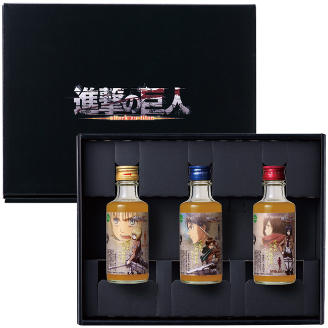 「進撃の巨人ラベル」限定梅果汁飲料ビブラート (180ml）3本 (特別限定化粧箱）