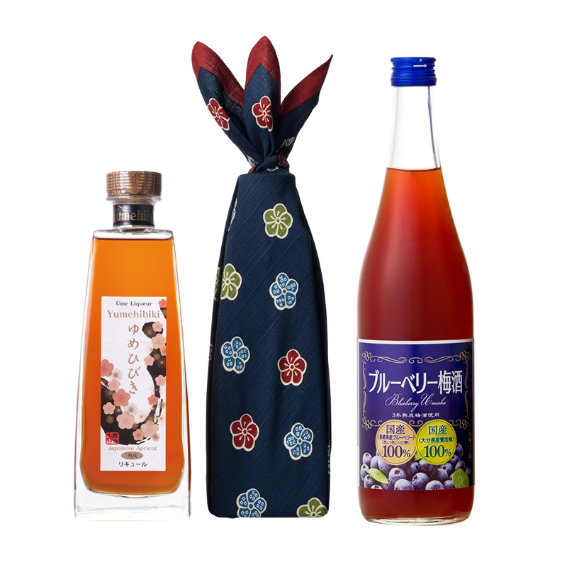 樽仕込高級梅酒 ゆめひびき（500ml）・ブルーベリー梅酒 (720ml）【各１本】(梅ギフト箱)