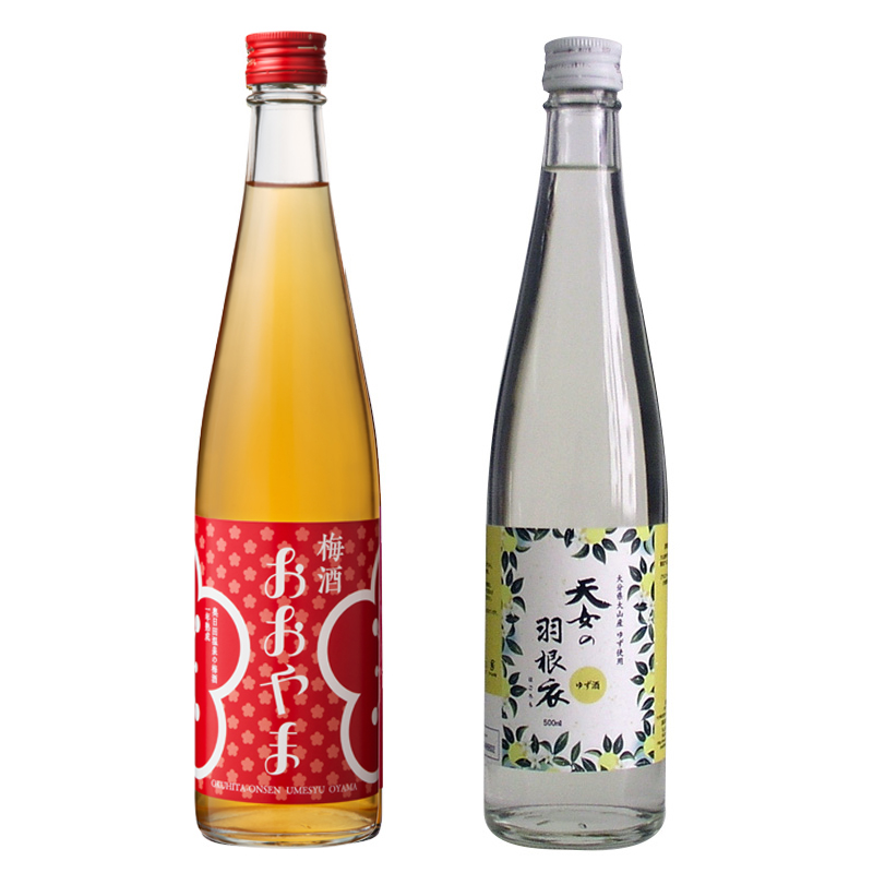 梅酒おおやま (500ml)・天女の羽根衣（はごろも） (500ml)【各１本 】 (赤ギフト箱)