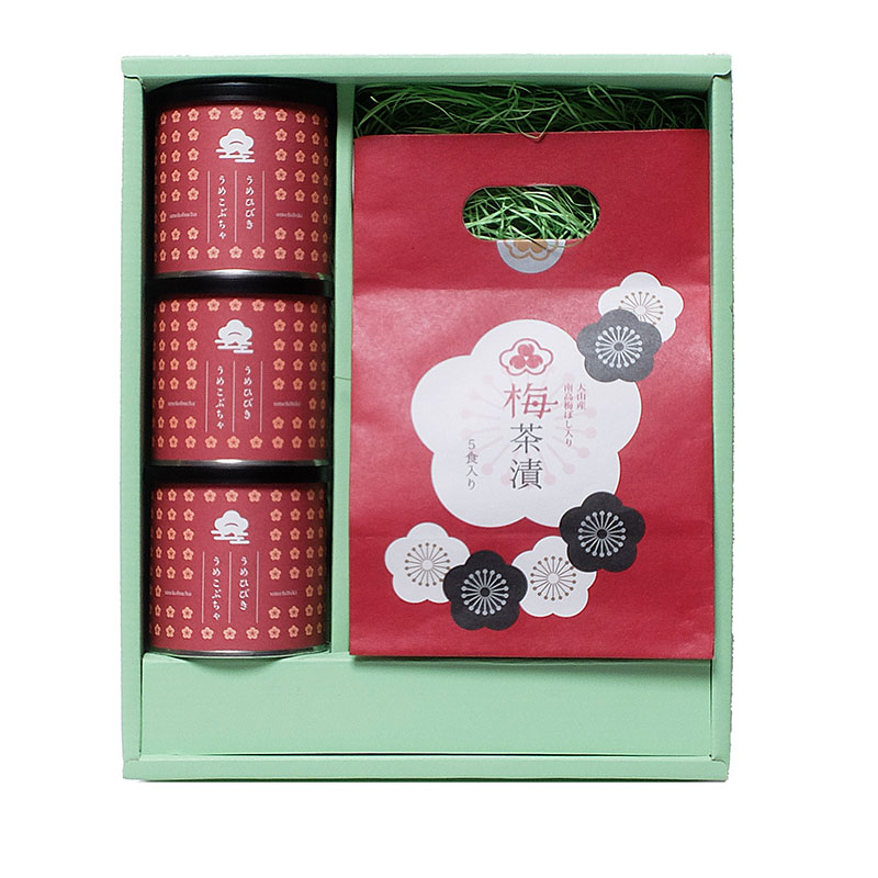 梅昆布茶（40g×3個）・ 南高梅ぼし入り梅茶漬け (5食入)（ギフト箱入）