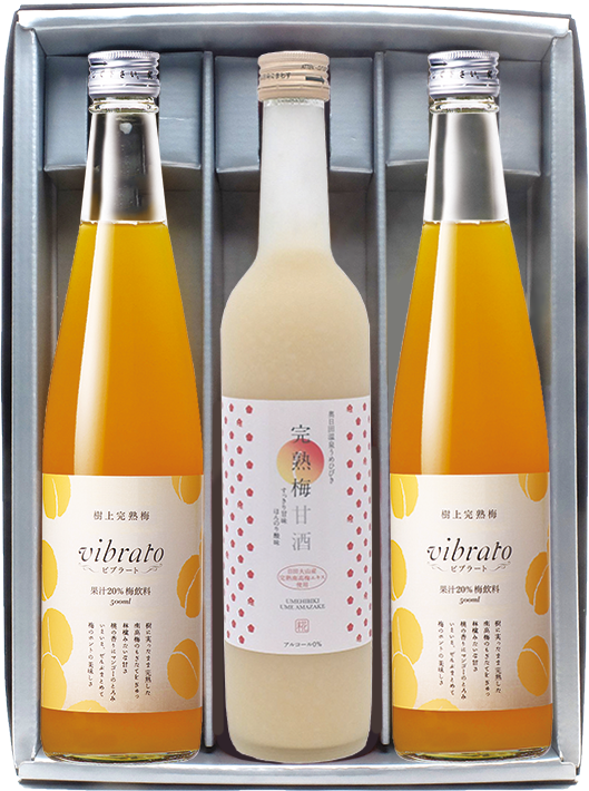 完熟梅甘酒(500ml)・ビブラート(500ml×2 )(ギフト箱)